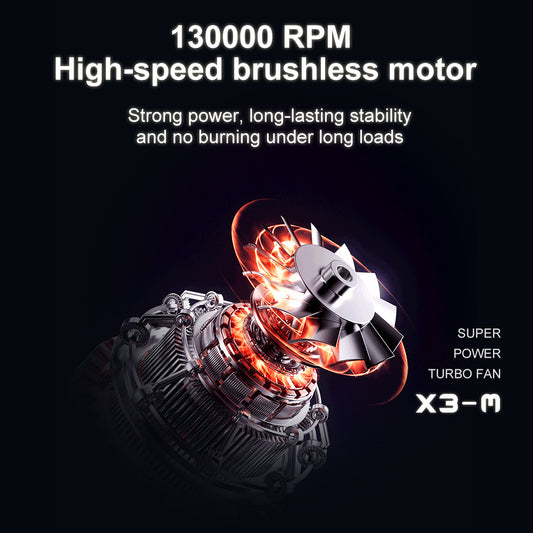 130000RPM Compressed Air Duster, Vacuum cleaner, Violent Turbofan, High Speed Boosting Hurricane Vacuum Cleaner, Handheld Wireless Mini Portable Electric Fan