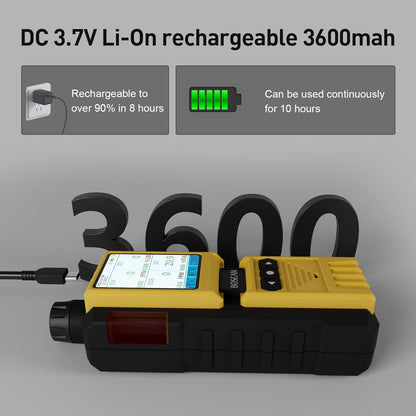 BOSEAN 4 Gas Detector with Pump,EX, O2, H2S, Co Multi Gas Monitor with Audio, Visual, Light and Vibration Alarms, Meter with LCD Color Screen, Rechargeable Gas Tester for Petrochemical Industry