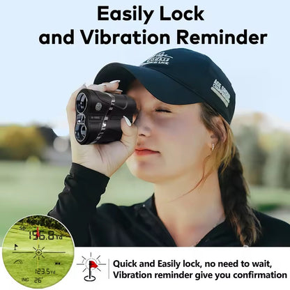 BOSEAN Golf Rangefinder with Slope,Pin-Lock,Viberation Reminder with 7x magnification,1200 Yards Rechargeable Rangefinder Golf