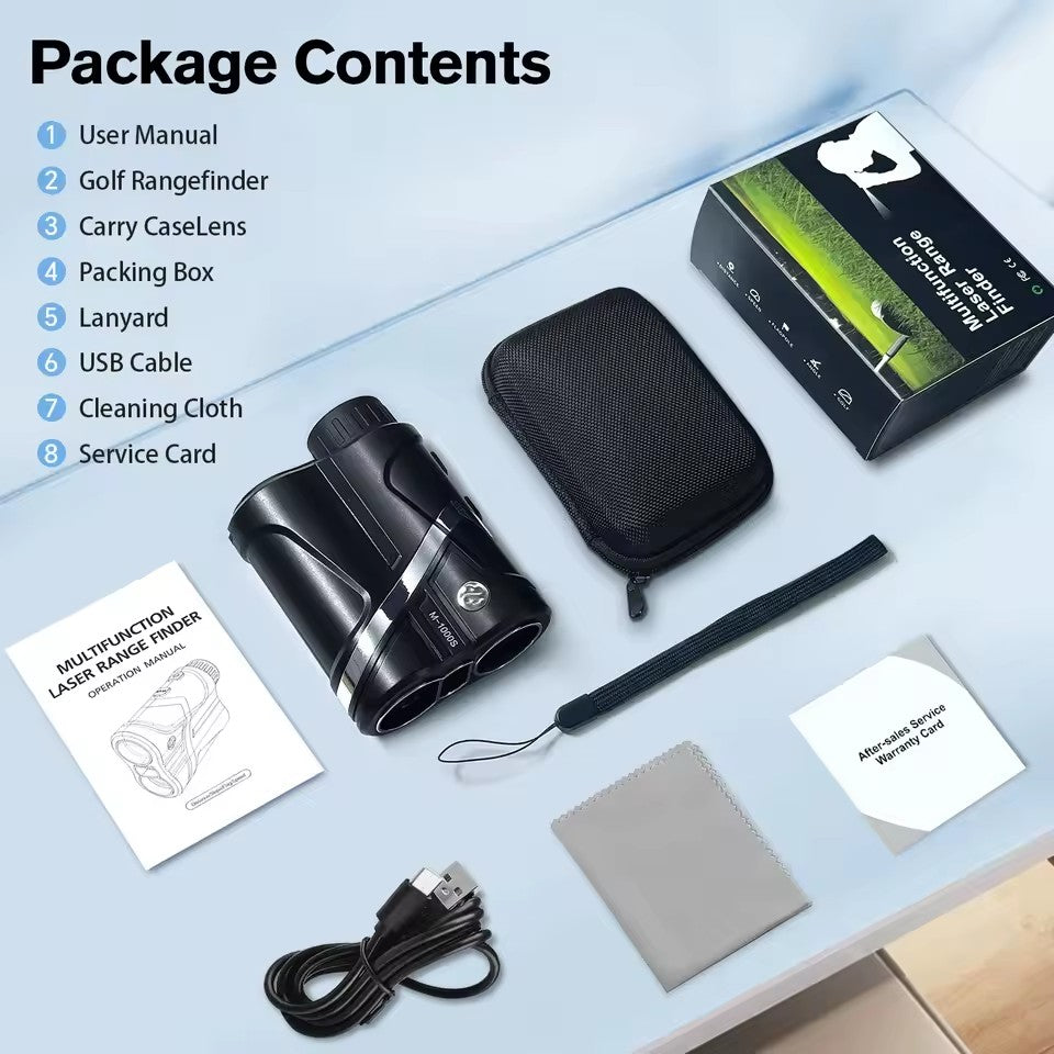 BOSEAN Golf Rangefinder with Slope,Pin-Lock,Viberation Reminder with 7x magnification,1200 Yards Rechargeable Rangefinder Golf