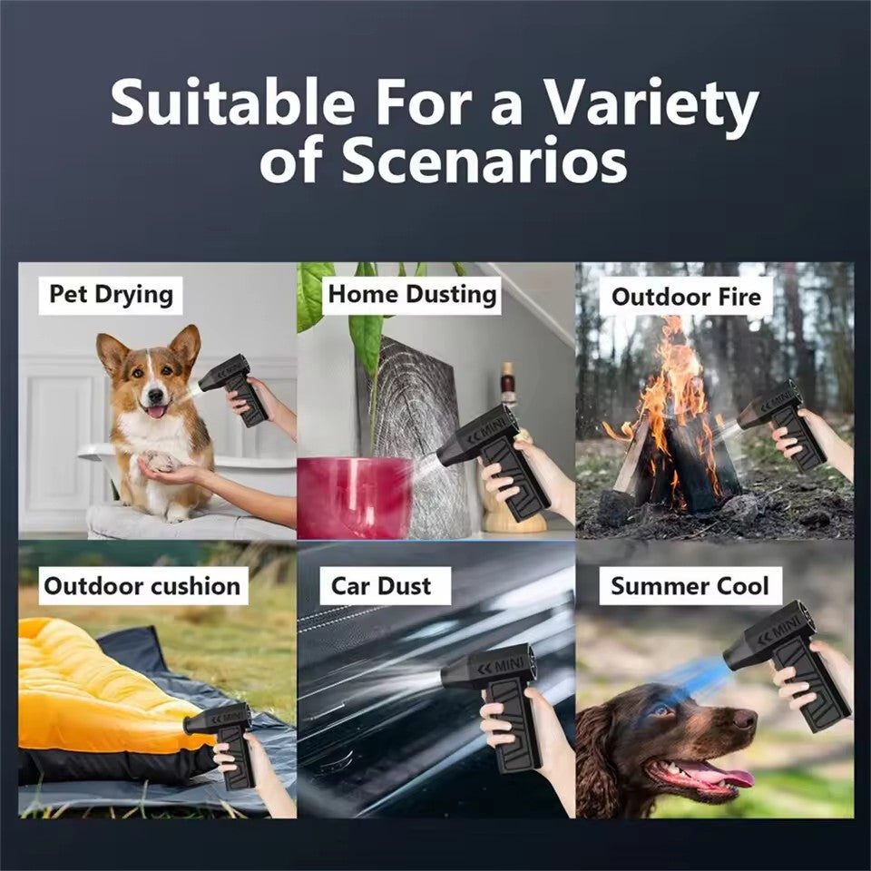 130000RPM Mini Fan Electric Air Duster Adjustable wind speed Portable Turbo Violent Blower Rechargeable Car Cleaning