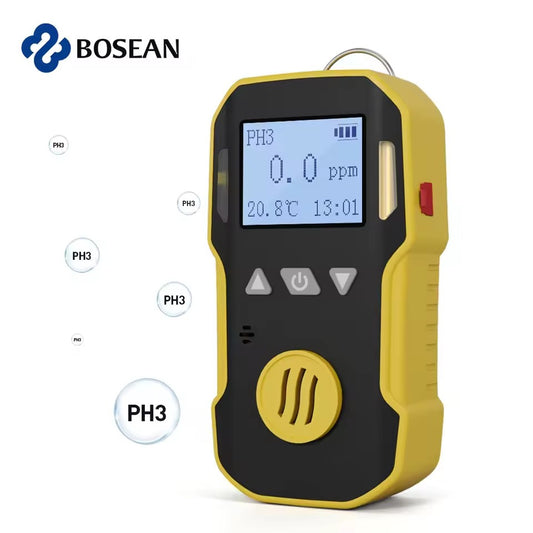 Bosean PH3 Gas Detector Explosion proof Portable Industry Phosphine gas leak Analyzer 0-20PPM/ 50PPM/ 100PPM three Alarms for Security